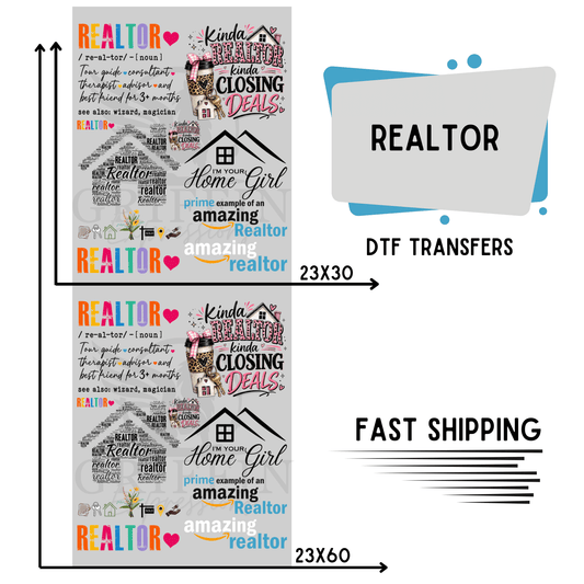 Realtor | Premade DTF Transfer Gang Sheet For Graphic Tees