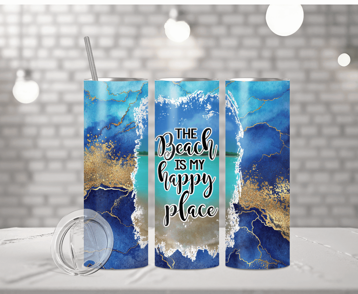 The Beach Is My Happy Place | Sublimation Tumbler Transfer