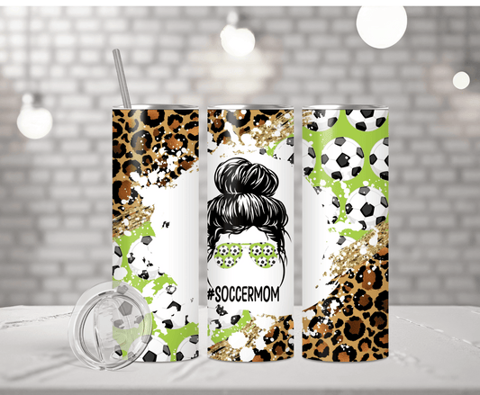 Messy Bun Soccer Mom | Sublimation Tumbler Transfer