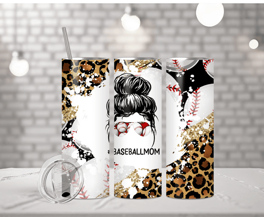 Messy Bun Baseball Mom | Sublimation Tumbler Transfer