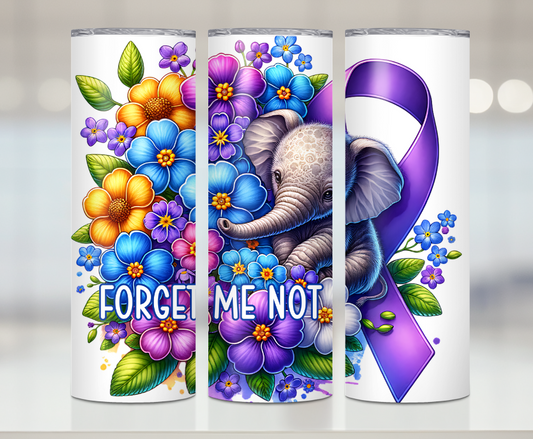 Forget Me Not Ribbon | Premium Sublimation Tumbler Transfers – Vibrant, Long-Lasting Designs