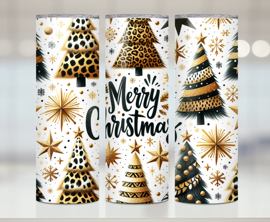 Chetah Print Christmas Trees| Premium Sublimation Tumbler Transfers – Vibrant, Long-Lasting Designs