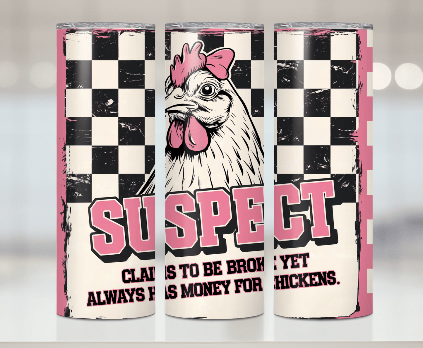 Chicken Suspect | Premium Sublimation Tumbler Transfers – Vibrant, Long-Lasting Designs