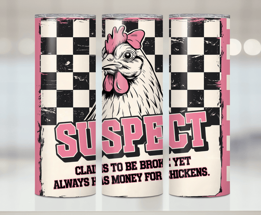 Chicken Suspect | Premium Sublimation Tumbler Transfers – Vibrant, Long-Lasting Designs