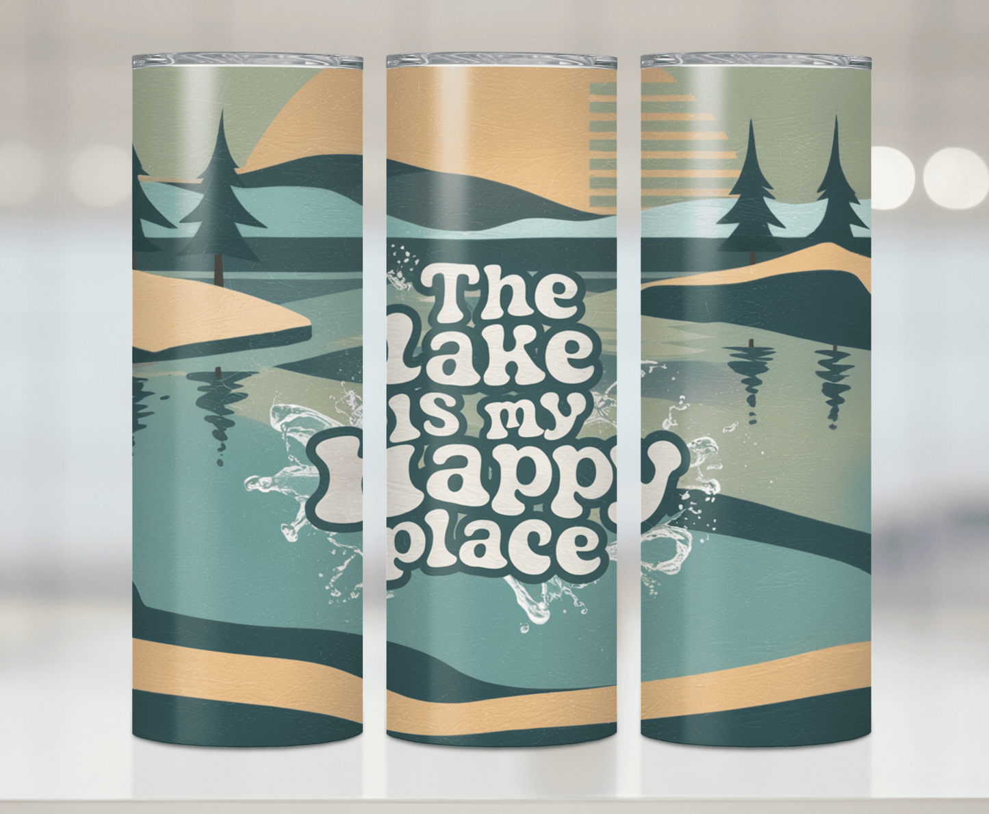 The Lake Is My Happy Place | Premium Sublimation Tumbler Transfers – Vibrant, Long-Lasting Designs