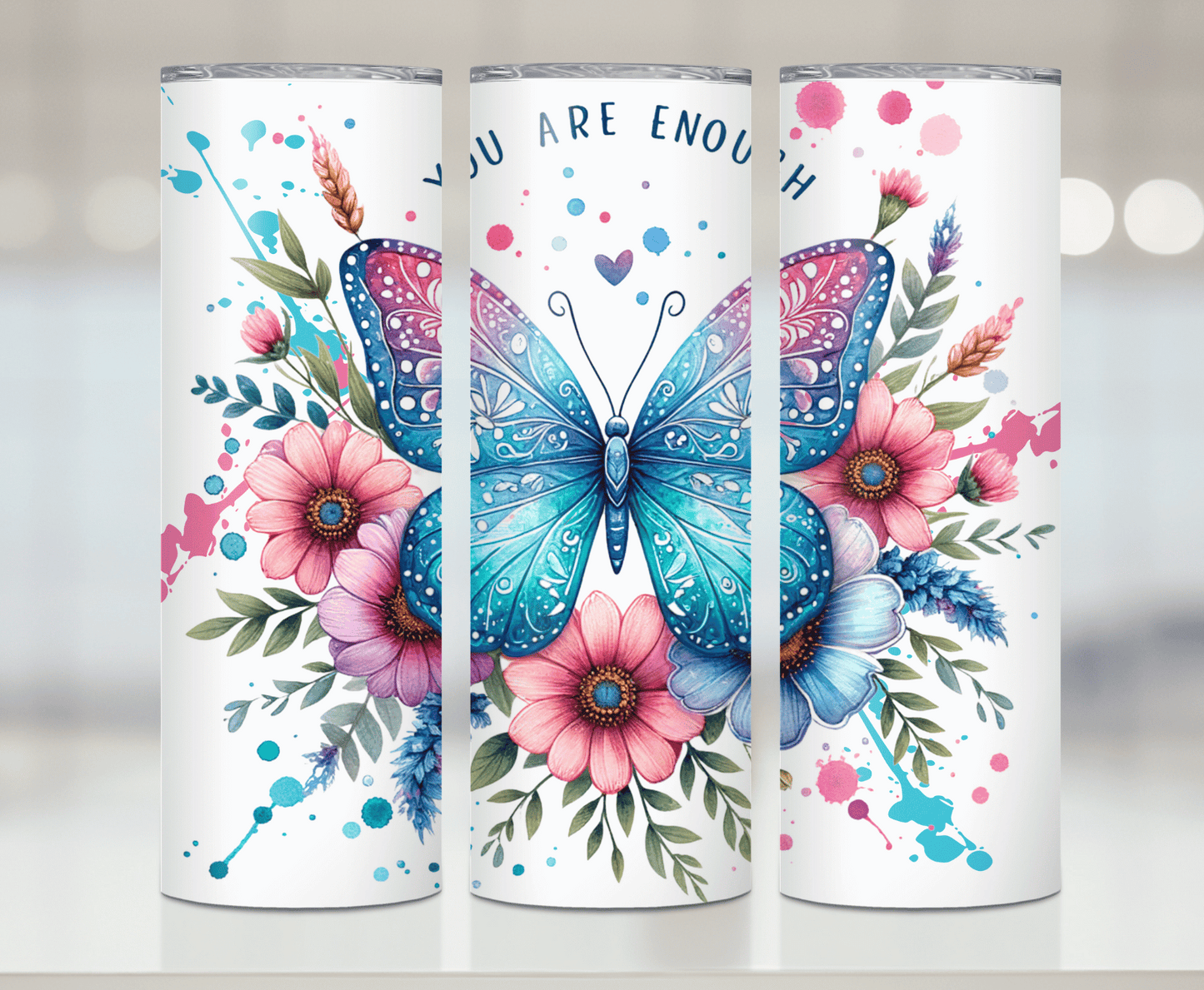 You Are Enough Butterfly | Premium Sublimation Tumbler Transfers – Vibrant, Long-Lasting Designs