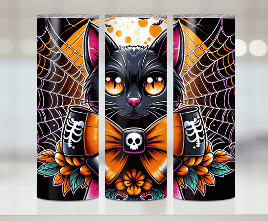 Halloween Kitty Kat | Premium Sublimation Tumbler Transfers – Vibrant, Long-Lasting Designs