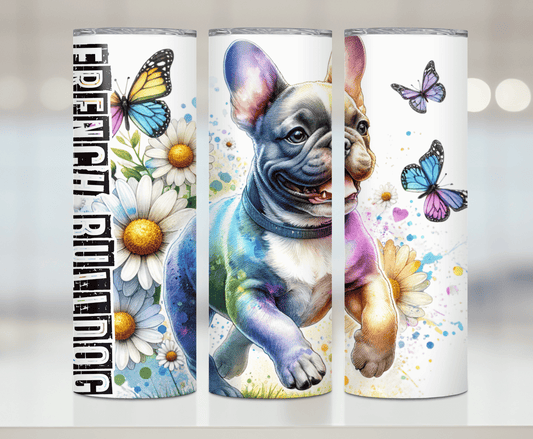Watercolor French bulldog | Premium Sublimation Tumbler Transfers – Vibrant, Long-Lasting Designs