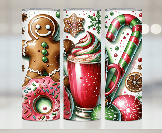 Christmas Gingerbread Man | Premium Sublimation Tumbler Transfers – Vibrant, Long-Lasting Designs