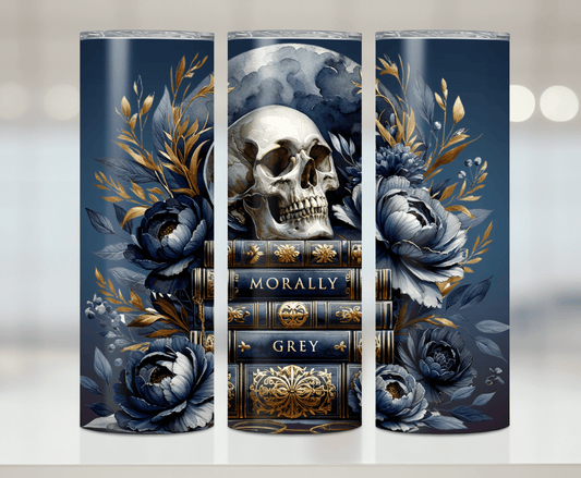 Midnight Skull And Books | Premium Sublimation Tumbler Transfers – Vibrant, Long-Lasting Designs