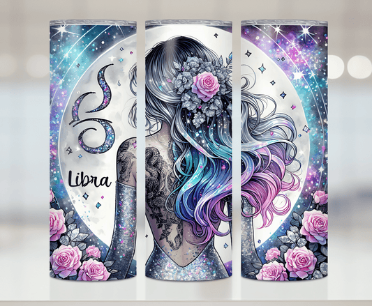 Libra Zodiac | Premium Sublimation Tumbler Transfers – Vibrant, Long-Lasting Designs