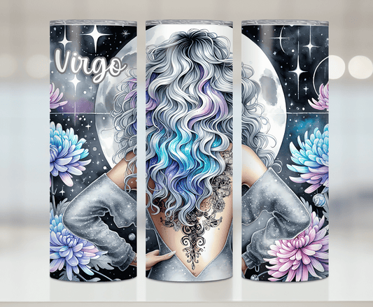 Virgo Zodiac | Premium Sublimation Tumbler Transfers – Vibrant, Long-Lasting Designs