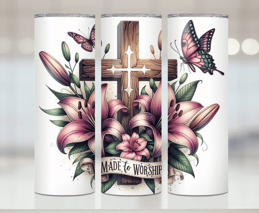 Made to Worship | Premium Sublimation Tumbler Transfers – Vibrant, Long-Lasting Designs