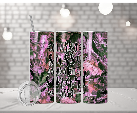 Pink Camo Class And Sassy | Sublimation Tumbler Transfer