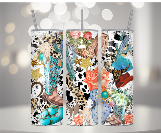 Abstract Cowboy | Sublimation Tumbler Transfer