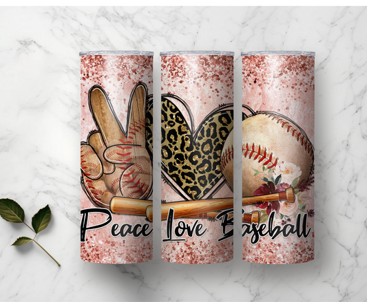 Peace Love Baseball | Sublimation Tumbler Transfer