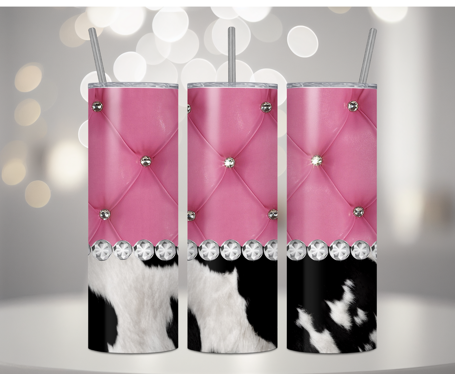 Pink Cowhide | Sublimation Tumbler Transfer