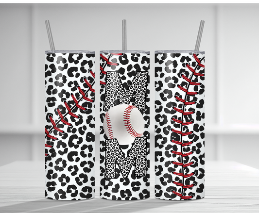 Baseball Mom Black Leopard | Sublimation Tumbler Transfer