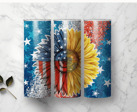 American Sunflower | Sublimation Tumbler Transfer