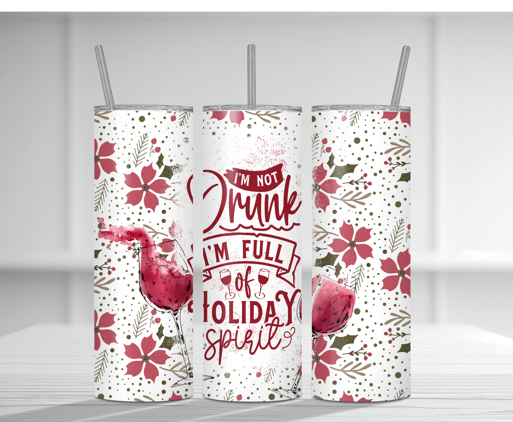Full On Holiday Spirit | Sublimation Tumbler Transfer - Griffin Expressions