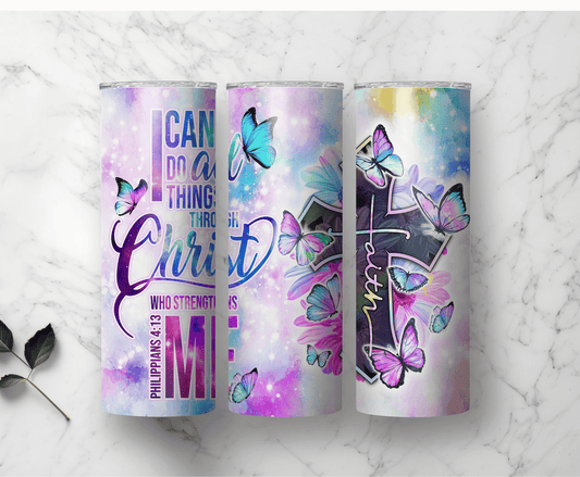 I Can Do All Things Through Him | Sublimation Tumbler Transfer