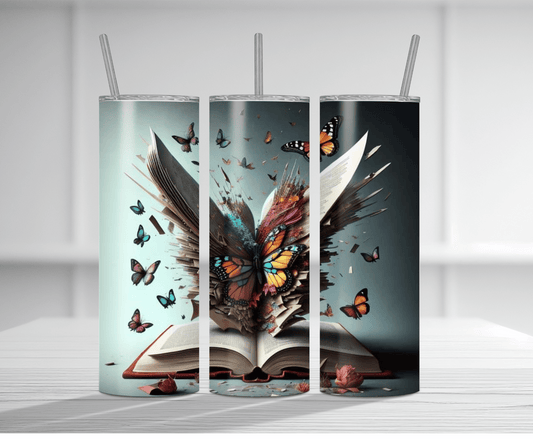 Butterfly Book | Sublimation Tumbler Transfer