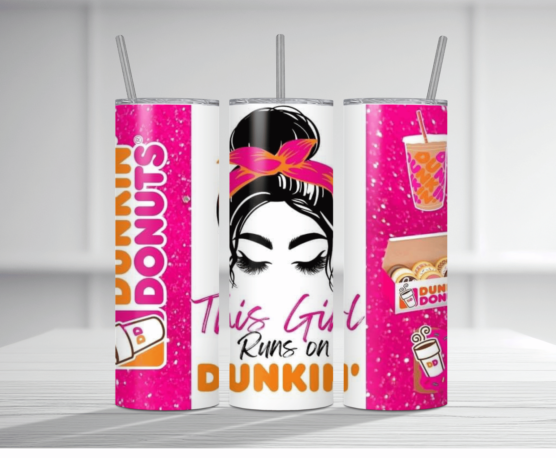 Dunkin Messy Bun | Sublimation Tumbler Transfer - Griffin Expressions