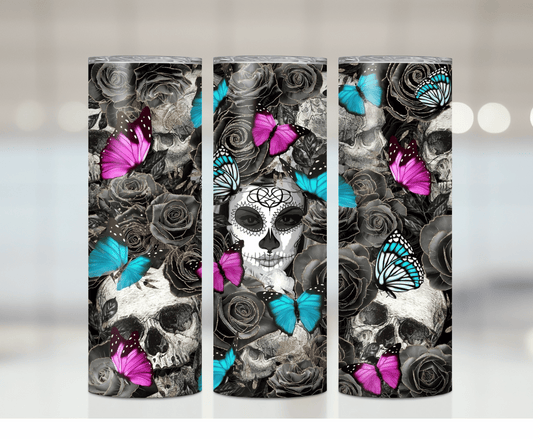 Floral Skull | Sublimation Tumbler Transfer