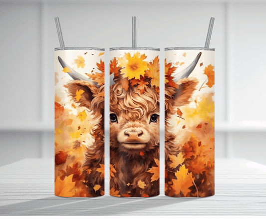 Fall Cow | Sublimation Tumbler Transfer