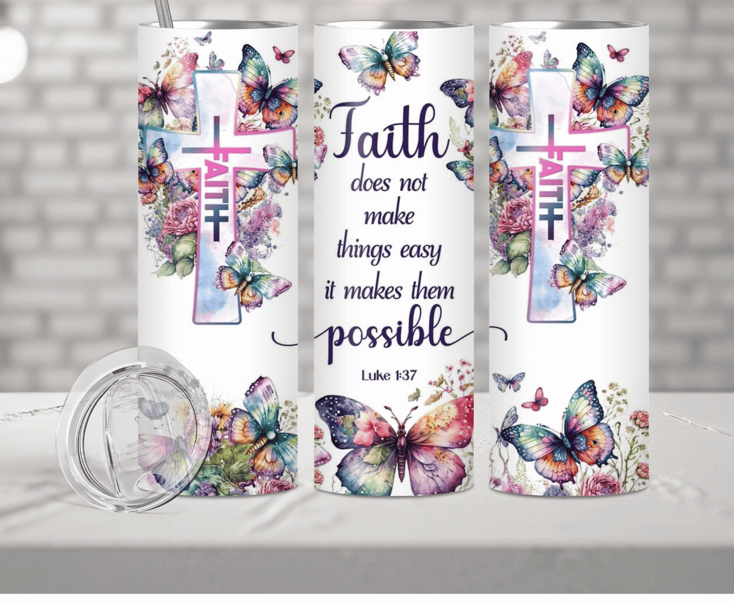 Faith Cross | Sublimation Tumbler Transfer