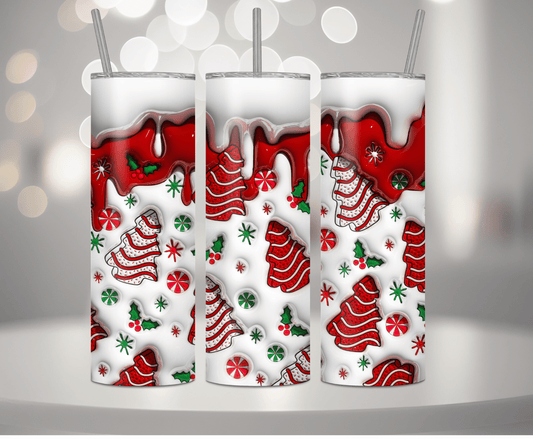 3D Christmas Cakes | Sublimation Tumbler Transfer