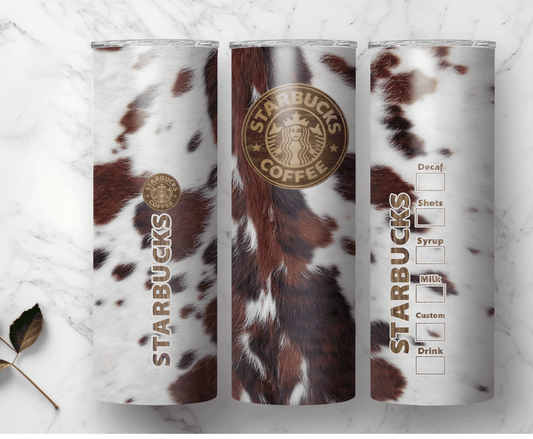 Cowhide Starbucks | Sublimation Tumbler Transfer
