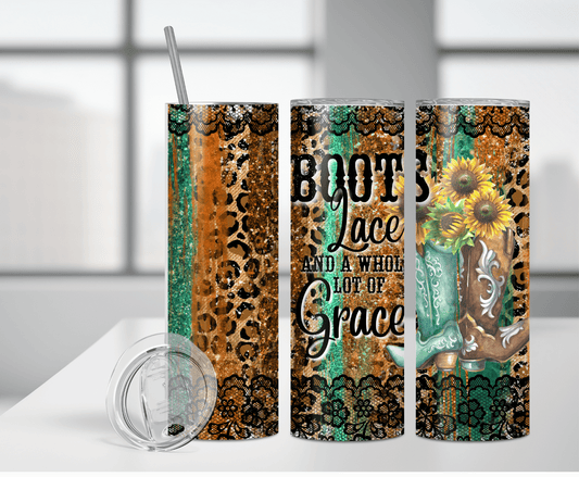 Boots Lace and Grace | Sublimation Tumbler Transfer - Griffin Expressions