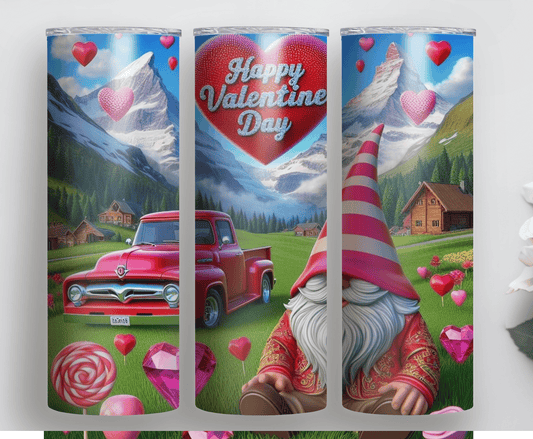 Valentine's Day Gnome | Sublimation Tumbler Transfer