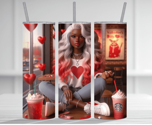 Valentine's Girl Posing | Sublimation Tumbler Transfer