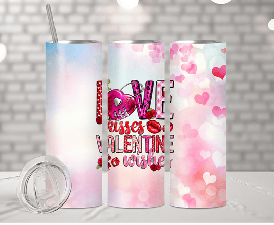 Love Kisses Valentine Wishes | Sublimation Tumbler Transfer