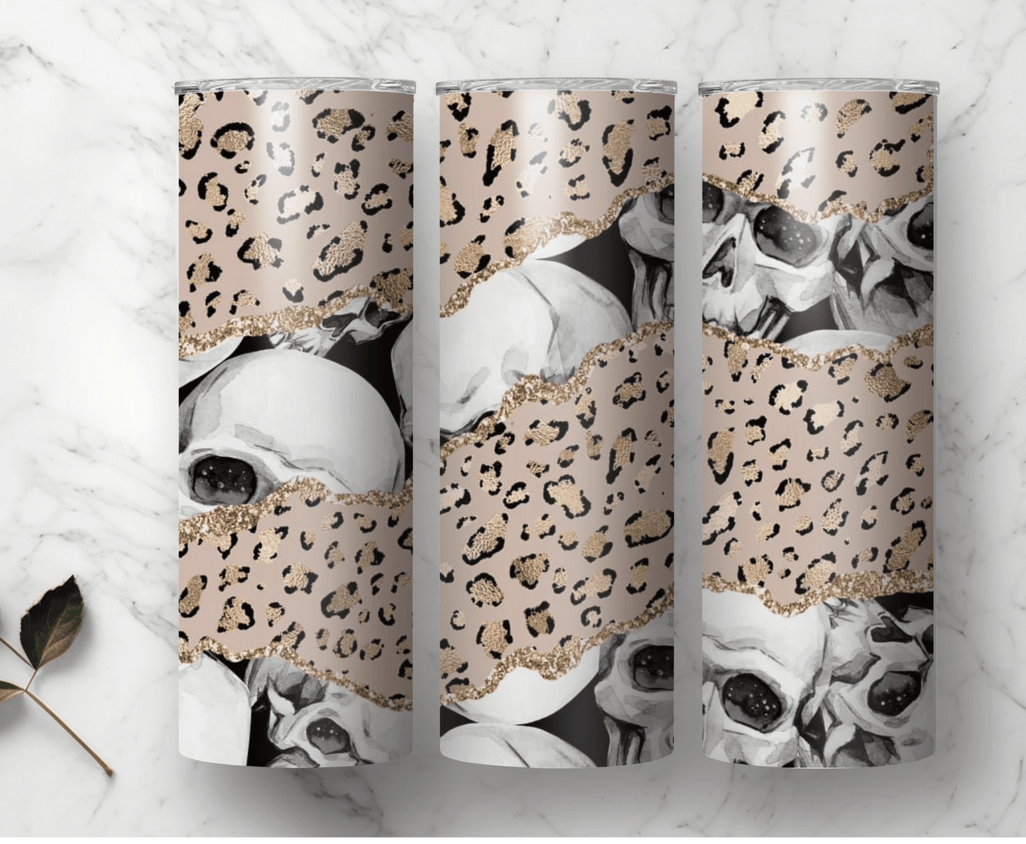 Cheetah Skulls | Sublimation Tumbler Transfer