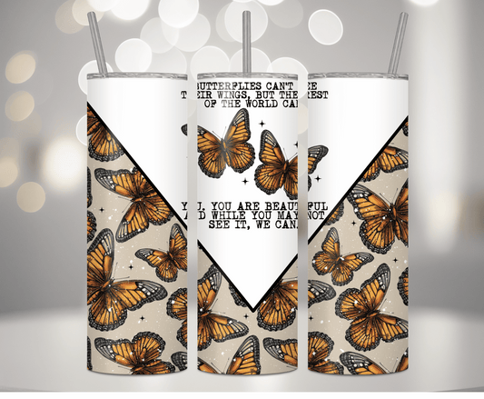 Butterfly You Are Beautiful | Sublimation Tumbler Transfer