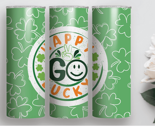 Happy Go Lucky | Sublimation Tumbler Transfer