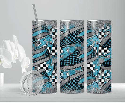 Glittery Blue Vans | Sublimation Tumbler Transfer - Griffin Expressions