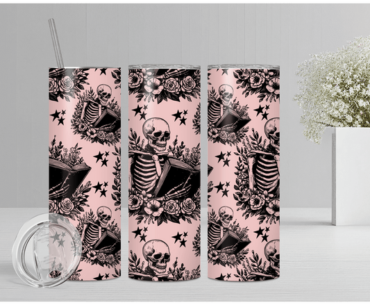 Skull Book Lover | Sublimation Tumbler Transfer - Griffin Expressions