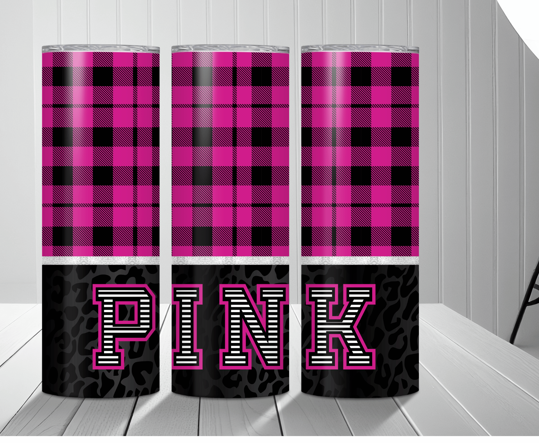 Pink Plaid | Sublimation Tumbler Transfer - Griffin Expressions