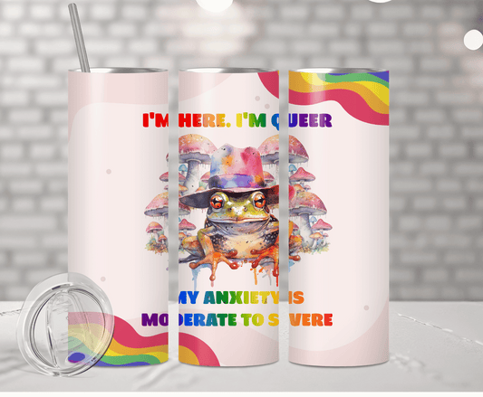 I'm Here I'm Queer | Sublimation Tumbler Transfer - Griffin Expressions