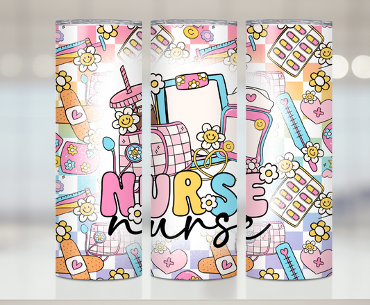 Bubbly Nurse Print | Premium Sublimation Tumbler Transfers – Vibrant, Long-Lasting Designs