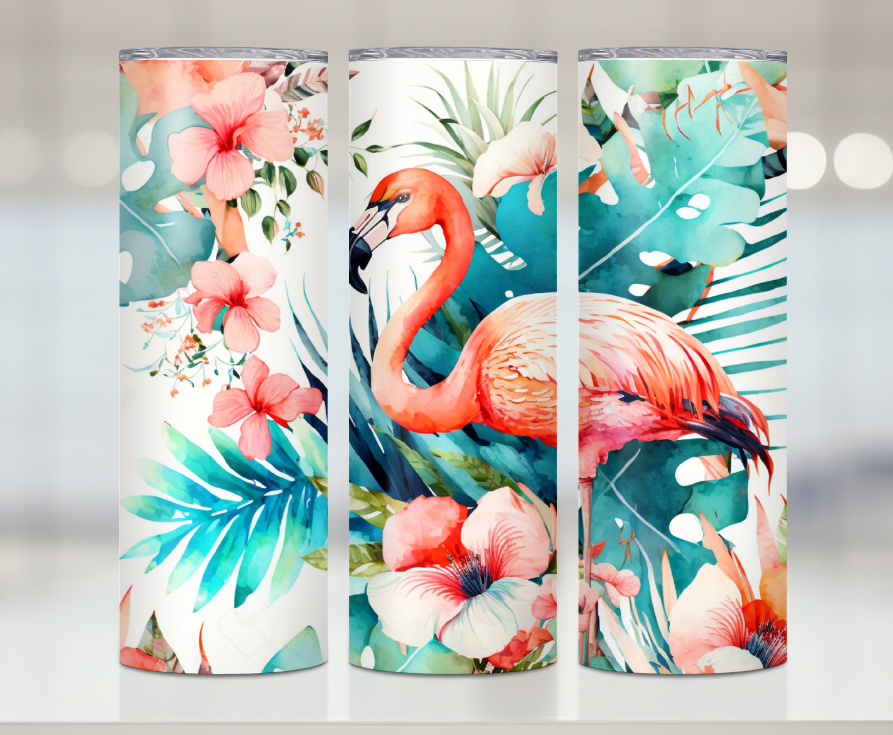 Pretty Colorful Flamingo Print | Premium Sublimation Tumbler Transfers – Vibrant, Long-Lasting Designs