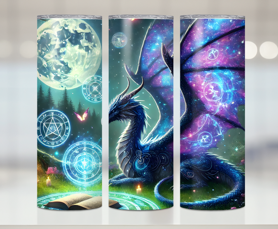 Holographic Purple Dragon Print | Premium Sublimation Tumbler Transfers – Vibrant, Long-Lasting Designs
