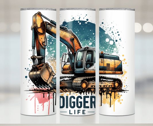 Digger Life | Premium Sublimation Tumbler Transfers – Vibrant, Long-Lasting Designs