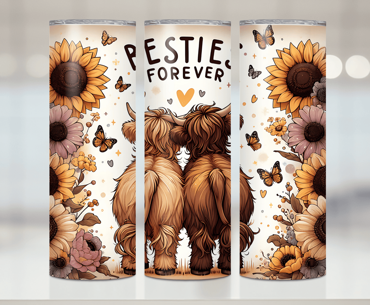 Besties Forever Cows  | Premium Sublimation Tumbler Transfers – Vibrant, Long-Lasting Designs