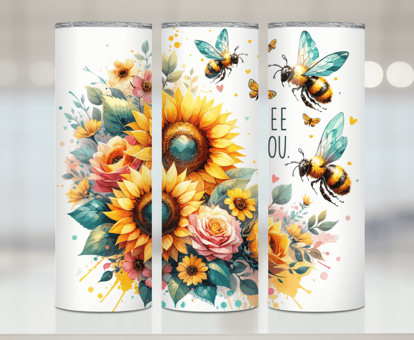 Be You Sunflower Bees | Premium Sublimation Tumbler Transfers – Vibrant, Long-Lasting Designs
