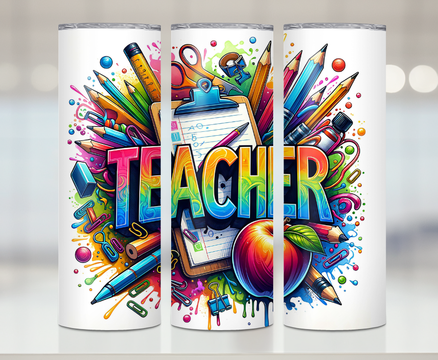 Teacher Colorful Paint  | Premium Sublimation Tumbler Transfers – Vibrant, Long-Lasting Designs